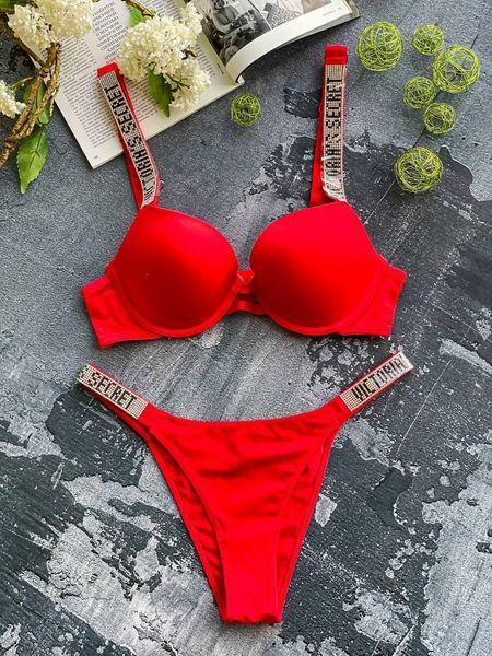 Нижня білизна Victoria's Secret з пуш-апом DO2047 Червона 181635s2 фото