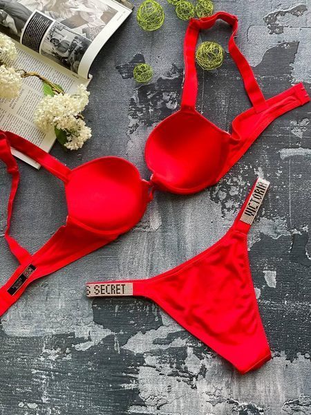Нижня білизна Victoria's Secret з пуш-апом DO2047 Червона 181635s2 фото