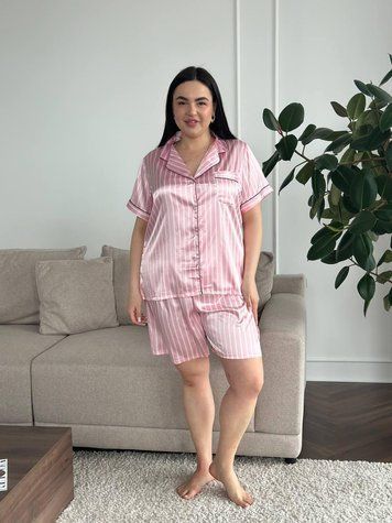 Жіноча піжама PLUS SIZE рожева DO3612 4222332 фото
