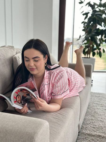 Жіноча піжама PLUS SIZE рожева DO3612 4222332 фото