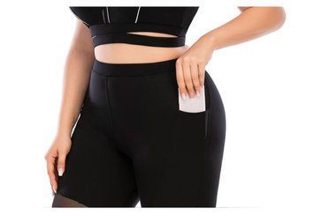 Фітнес костюм plus size з вставками з сітки FS1665 Чорний 266602 фото