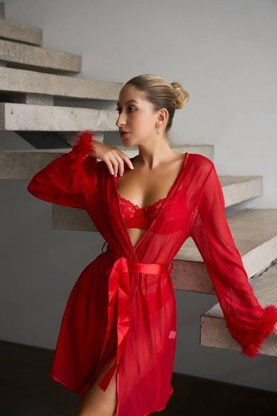 Білизна + халат червона DO3791 4434693 фото