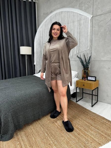 Піжама plus size DO2820/1 Какао 2163346 фото