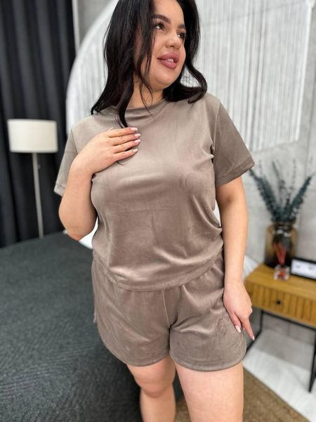 Піжама plus size DO2820/1 Какао 2163346 фото