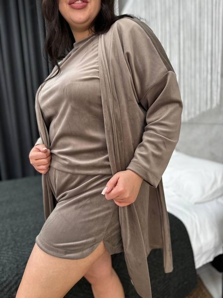 Піжама plus size DO2820/1 Какао 2163346 фото