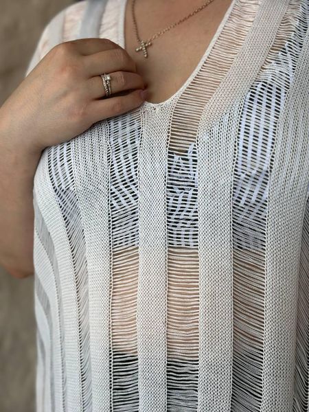 Жіноча біла пляжна туніка PLUS SIZE 5226514 фото