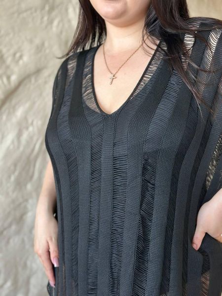 Жіноча чорна пляжна туніка PLUS SIZE 5226513 фото
